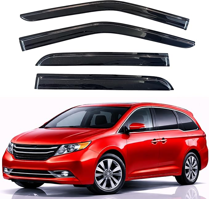 KPY Rain Guards Fit for 2011-2017 Honda Odyssey, Out-Channel Window Visors Vent Wind Deflectors 4PC, Car Accessories for 11-17 Odyssey