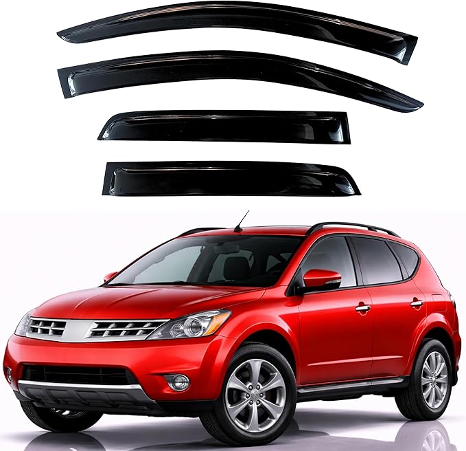 KPY Rain Guards Fit for 2003-2007 Nissan Murano, Out-Channel Window Visors Vent Wind Deflectors 4PC, Car Accessories for 03-07 Murano