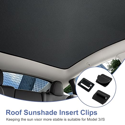 32 Pcs Roof Sunshade Clips, Replacement Sun Shade Roof Clips Compatible with Model Y/3/S/X, Car Interior Sunroof Shade Holder Fastener Clips for Installation and Stability Glass Roof Sunshade