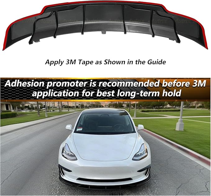 Full Body Kit for Tesla Model 3 2017-2023, Aero Package Front Lip, Rear Diffuser, Side Skirts, Spoiler, Fog Light Covers Performance Styling Matte Black