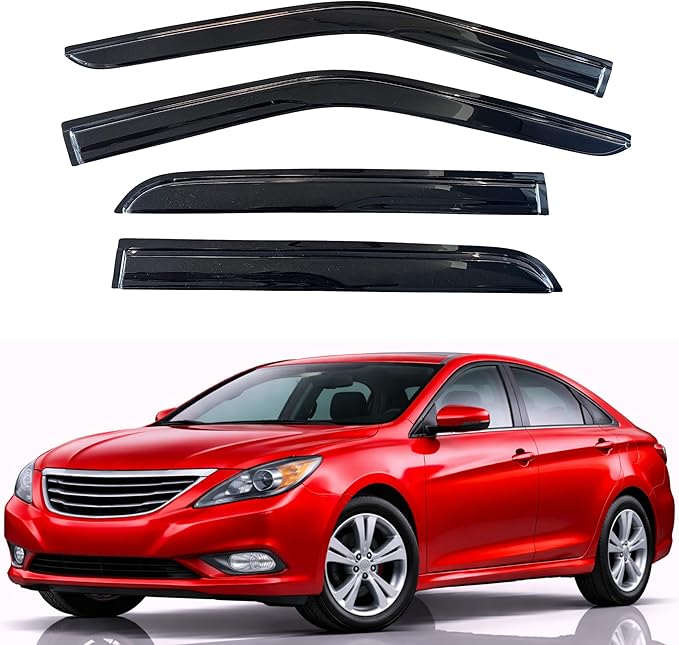 KPY Rain Guards Fit for 2011-2014 Hyundai Sonata, Out-Channel Window Visors Vent Wind Deflectors 4PC, Car Accessories for 2011-2016 Hyundai Sonata Hybrid