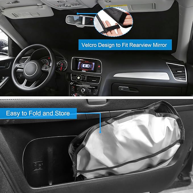 Windshield Sun Shade Custom Fit 2017-2020 2021 2022 Ford Super Duty F250 F350 F450 F550 Accessories Front Window Sunshade Covers Keep Car Cooler