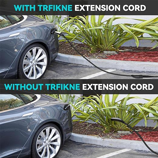 Tesla Extension Cord 21ft, High Power Max AC 50A 12KW Charging Cord with NACS Plug, Reliable EV Extension Charging Cable for Model 3/Y/S/X/Cybertruck, Works with Tesla Mobile Connector & Wall Charger