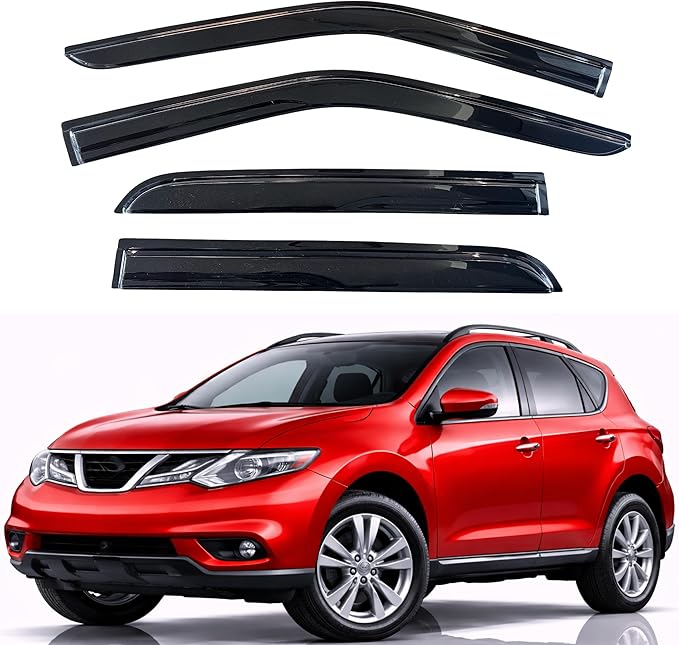 KPY Rain Guards Fit for 2009-2014 Nissan Murano, Out-Channel Window Visors Vent Wind Deflectors 4PC, Car Accessories for 09-14 Murano