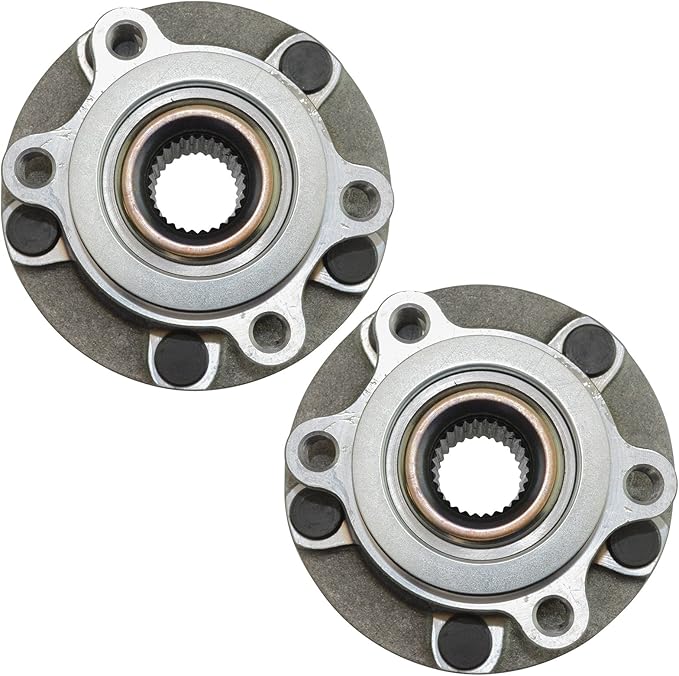 TRQ Front Left and Right Wheel Bearing and Hub Assembly Set 2 Piece Compatible with 2011-2017 Nissan Juke 2011-2012 Leaf