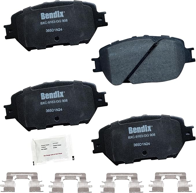 Bendix Priority1 CFC908 Ceramic Front Brake Pads for Lexus GS300 2006, IS250 2015-2009, Toyota Camry 2006-2002
