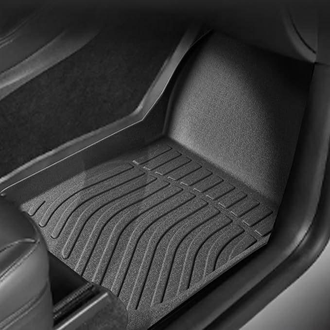 Floor Mats Replacement for Ford F150 SuperCrew/Cab 2015-2025 & F150 Lightning 2022-2025, TPE All Weather Custom Fit, Front & Rear 3PCS | Heavy Duty, Easy Clean - Black