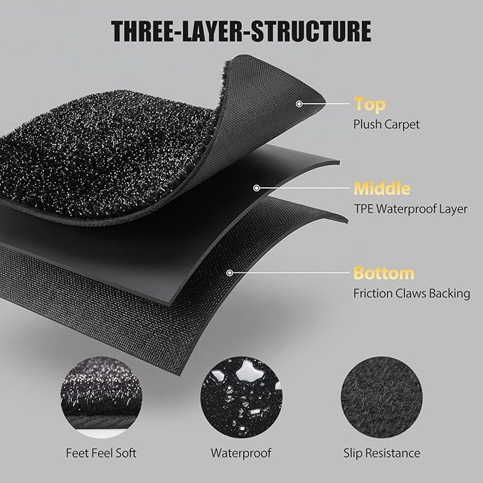 Floor Mats Fits for 2024-2025 Tesla Model 3, 2PCS 0.6" Thick Waterproof Anti-Slip Car Accessories, Premium Plush Odorless Floor Mats for 5-Seater, Noise-Reducing