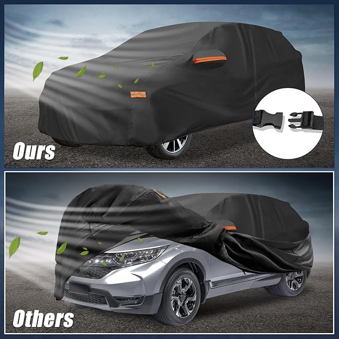 X AUTOHAUX Car Cover for Honda CRV 1995-2025 210D-PU Outdoor Full Car Cover All Weather with Door Zipper for Waterproof Windproof Sun Rain Snow Protection
