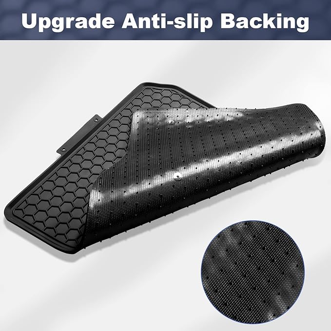 Spurtar for Tesla Model 3 Floor Mats 2017-2025, Car Floor Mats All Weather Automotive with 3D Extended Edge, 3 Pack Honeycomb Design Front & Rear Rubber All-Weather Protector, Black