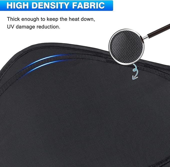 T TGBROS Windshield Sun Shade for Ford Transit 2015-2025 Car Window Shades Thicken UV Block and Blackout Privacy Foldable Sunshades 2PCS Accessories Keep Cool Sun Visor Covers