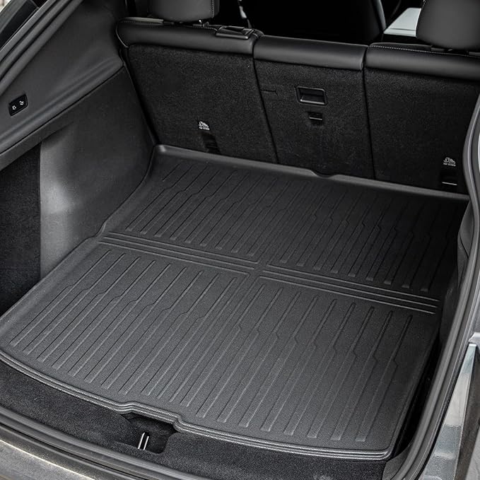 WEIZE Tesla Model Y Juniper Floor Mats 2025 2026, 11 PCS Full Set All Weather Non-Slip Floor Mats & Cargo Liners, Black Car Mats for Tesla Interior Accessories