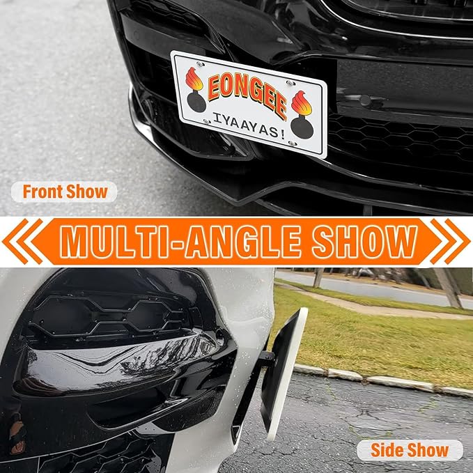 License Plate Holder Front License Plate Bracket No Drill Tow Hook Mount Anti-Theft License Plate Frame Compatible with BMW M2 2016-2022, BMW M5 2017-2023