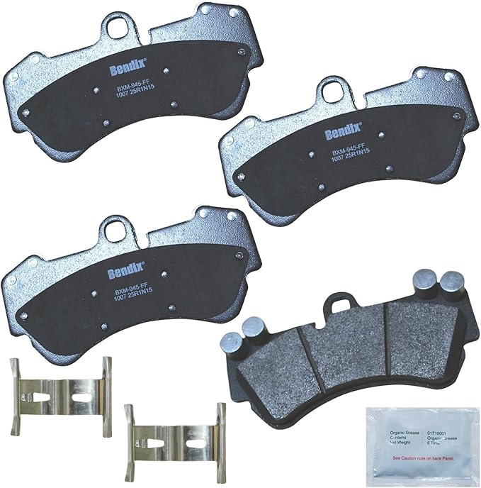 Bendix Priority1 CFM1007 Semi-Metallic Front Brake Pads for Mercedes-Benz G65 AMG 2014, G550 4x4 2018-2017, Porsche Cayenne 2006-2003, Cayenne 2010-2008, Volkswagen Touareg 2006-2004, Touareg 2012