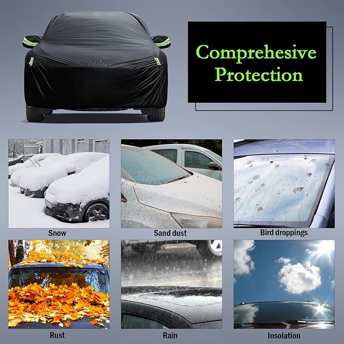 Car Cover Custom Fit for 2014-2025 Mini Cooper/Cooper S/Hardtop/Clubman/Countryman 4 Door, Waterproof All Weather Full Exterior Cover Rain Sun Protector with Door Zipper