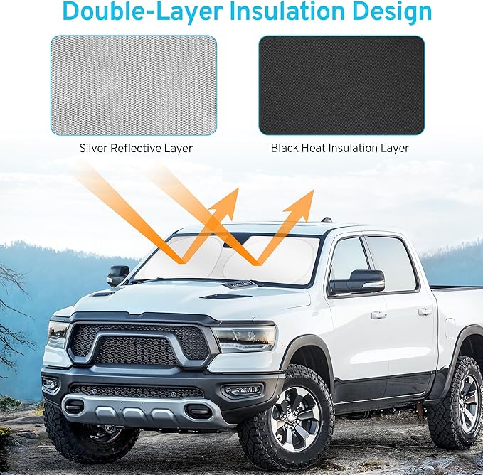 Windshield Sun Shade Custom for Tesla Model X Accessories 2026 2025 2024-2016 Front Window Sunshade, Car Windshield Sun Visor Cover Foldable with Storage Bag