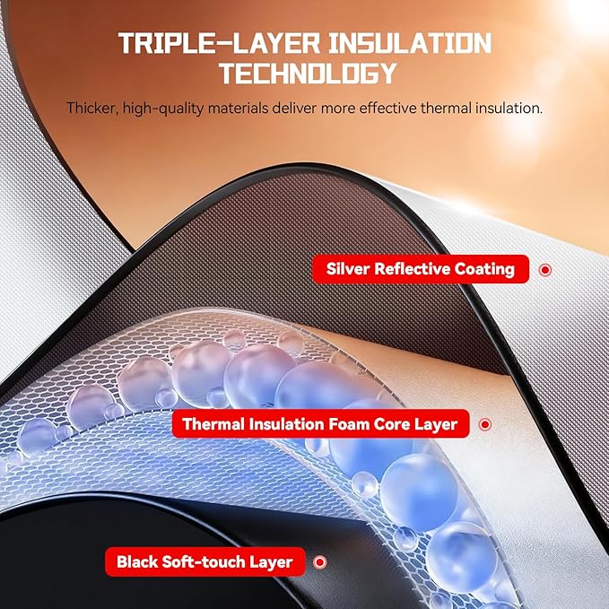 Windshield Sun Shade Custom Fit for Chevy Blazer 2019-2026, Accordion Folding Thick Window Sunshade Block Heat 99% UV Rays Sun Visor Keep Cooler Car Accessories