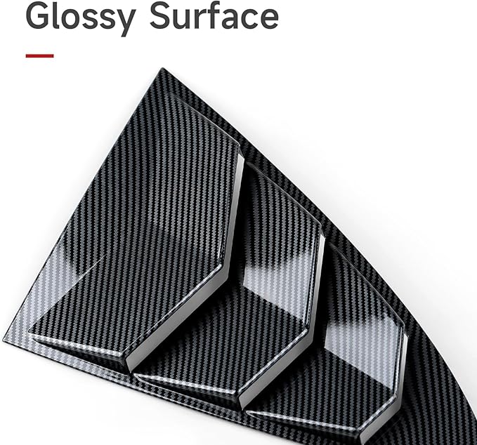 for Tesla Model 3 2017-2026 Accessories Rear Side Window Cover Louver Trim Air Vent Scoop Louver Carbon Style ABS Decal Sun Rain Shade Vent Sport Style
