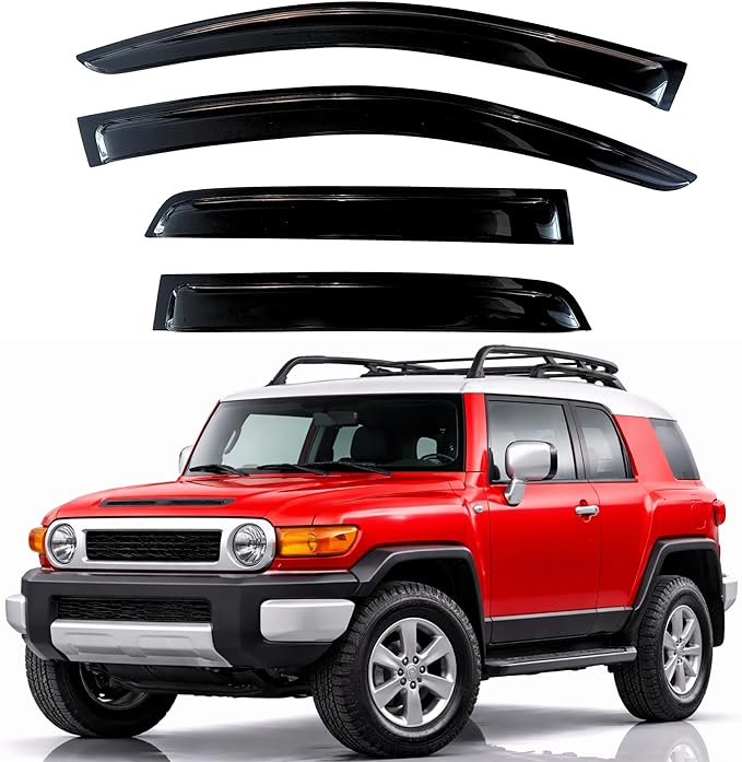 KPY Rain Guards Fit for 2007-2014 Toyota FJ Cruiser, Out-Channel Window Visors Vent Wind Deflectors 4PC, Car Accessories for 07-14 FJ Cruiser
