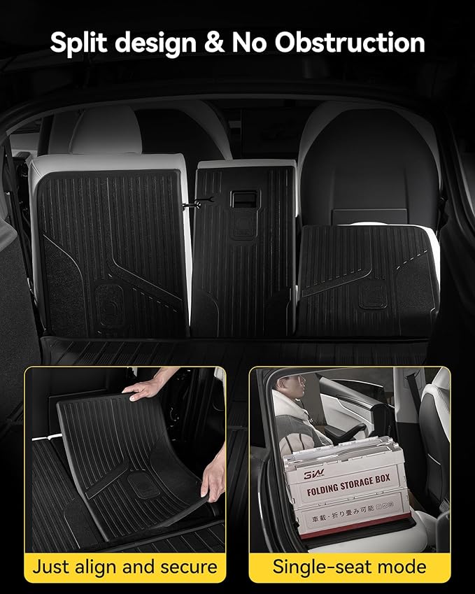 3W Tesla Model Y Juniper Seat Back Protector, Backseat Cover, TPE All Weather, Custom Fit 2025 2026 Tesla Model Y Juniper Accessories, Vigormold™