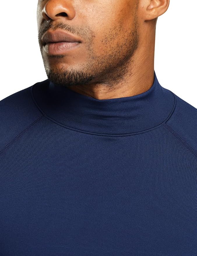 TSLA Men's Thermal Long Sleeve Compression Shirts, Mock/Turtleneck Winter Sports Running Base Layer Top