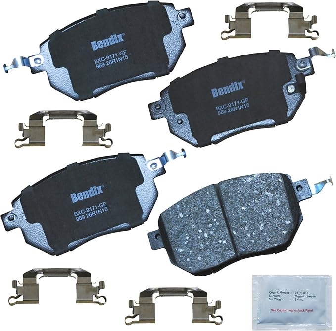 Bendix Priority1 CFC969 Ceramic Front Brake Pads for INFINITI FX35 2006-2003, FX45 2006-2003, Nissan Altima 2006-2005, Maxima 2008-2004, Murano 2012-2003