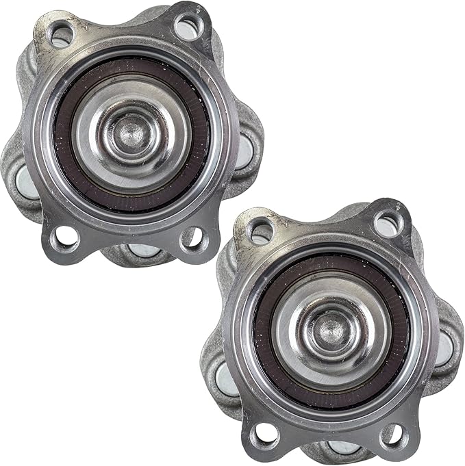 TRQ 2 Piece Rear Wheel Bearing & Hub Assembly Set Compatible with 2002-2006 Nissan Altima 2004-2008 Maxima 2004-2009 Quest