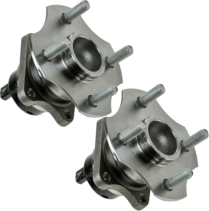 TRQ Rear Driver and Passenger Side Wheel Bearing and Hub Assembly Set 2 Piece Compatible with 2000-2005 Toyota Echo 4 Wheel ABS Brakes 2004-2006 Scion xA 2004-2006 xB