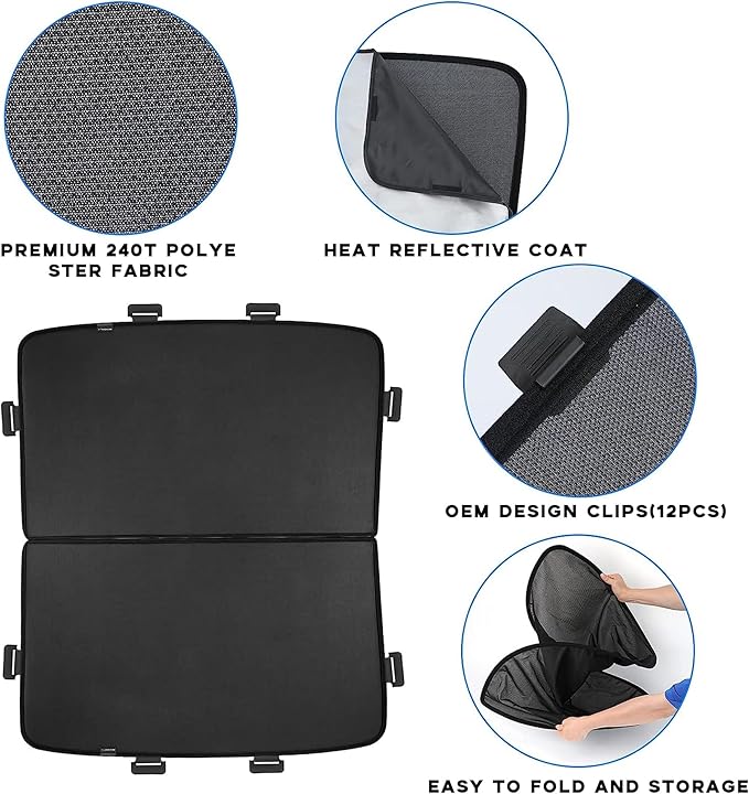 TOPABYTE Roof Sunshade for Tesla Model 3 Highland 2026-2024 Glass Sunroof Shade Window Insulation UV & Heat Protection Double-Layer Sun Shade, Black