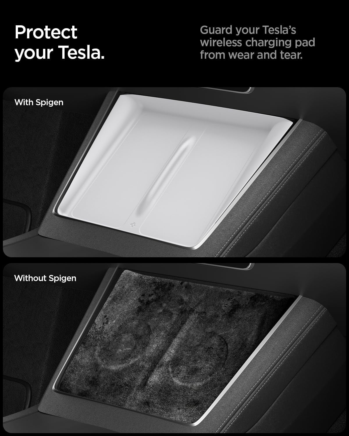 Wireless Charging Pad Cover for Tesla Model Y Juniper/Yl - White