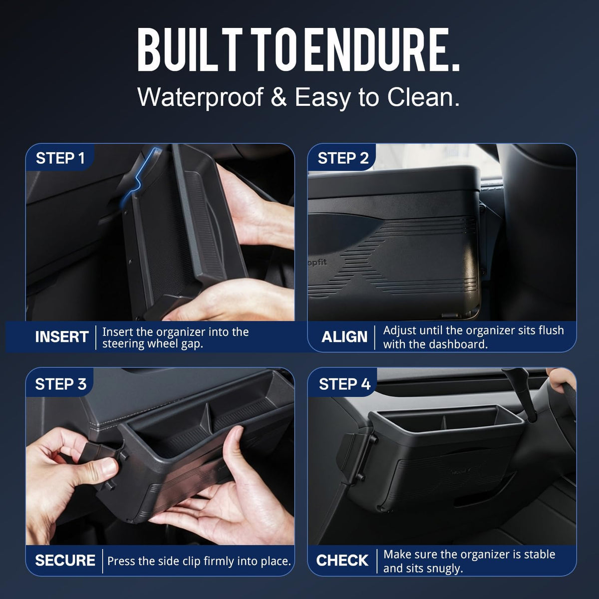 Under Dash Storage Box for Tesla Model Y Juniper 2025-2026, Driver Side Organizer under Steering Wheel, Dashboard Storage Compartment, No Drill No Adhesive