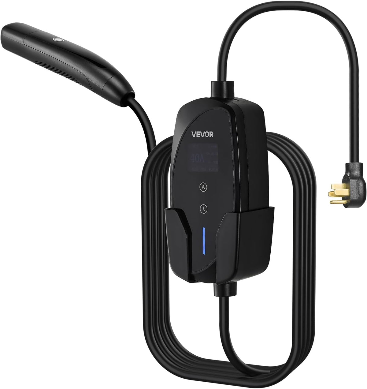 Level 2 Tesla Charger, 40 Amp Adjustable Current, 240V Portable Home Electric Car EV Charger with 25 Ft Charging Cable, NEMA 14-50P Plug, LCD Display, NACS Connector, for Tesla Model Y/X/3/S
