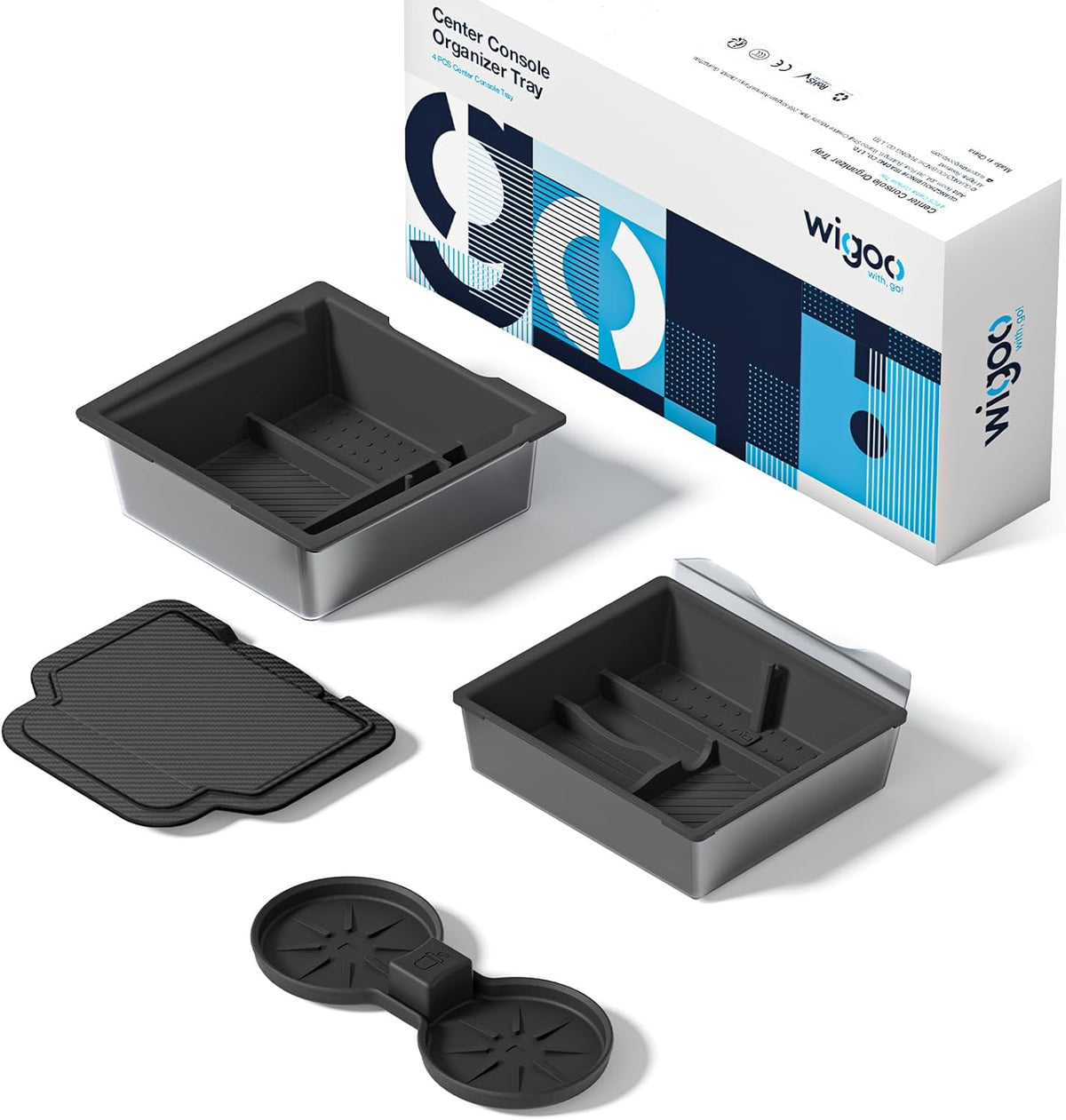 for 2026 Tesla Model Y/3/YL Accessories Console Organizer 4PCS Black