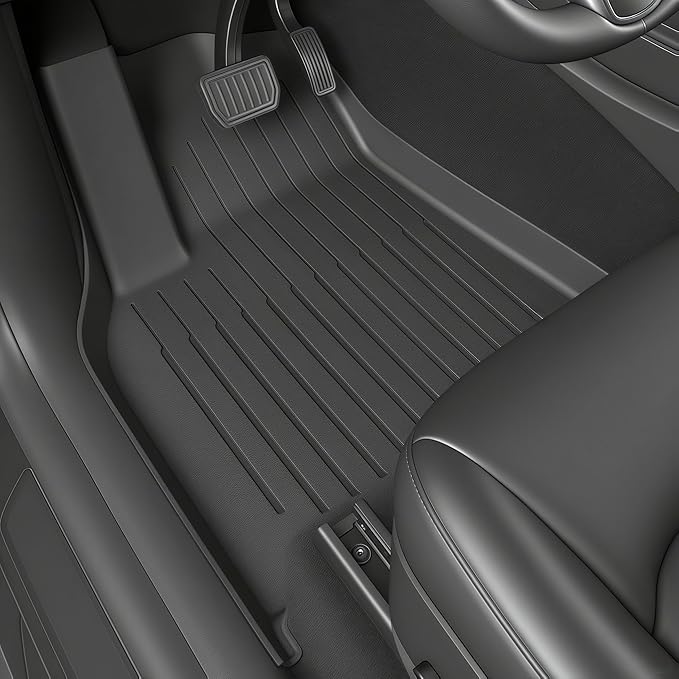SUPER LINER 2021-2023 Tesla Model 3 Floor Mats | 6-Piece Set Extra-Thick TPE All-Weather Floor & Cargo Liners | Pet & Child-Friendly Custom Fit Interior Accessories