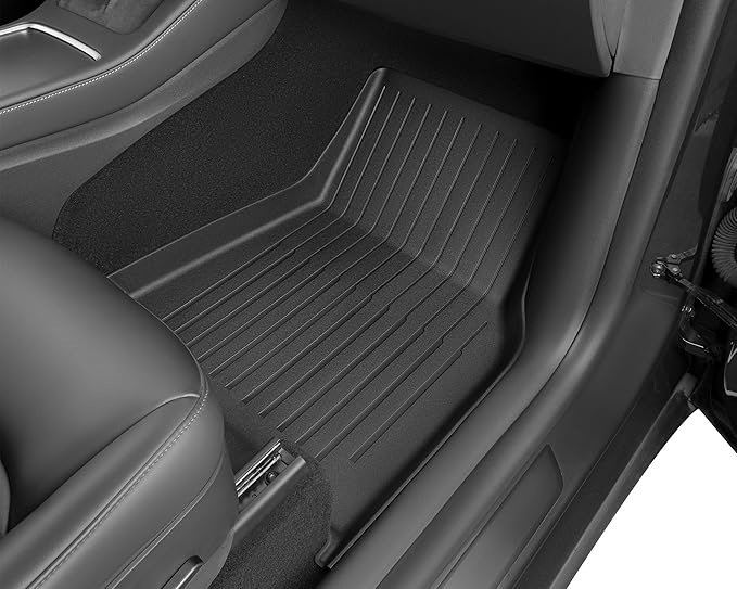 SUPER LINER Tesla Model Y Floor Mats 2025 2026 | Custom Fit All-Weather 9-Piece Set TPE Material| Model Y Juniper Floor Mats Back Seat Protector,Cargo Liner, Trunk & Interior Accessories 5-seat