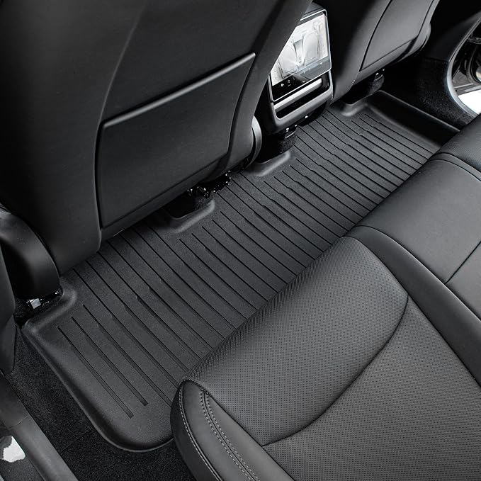 SUPER LINER Tesla Model Y Floor Mats 2025 2026 | Custom Fit All-Weather 9-Piece Set TPE Material| Model Y Juniper Floor Mats Back Seat Protector,Cargo Liner, Trunk & Interior Accessories 5-seat