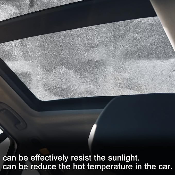 X AUTOHAUX Glass Roof Sunroof Shade Cover Window Sun Shade Coated Cloth Set for Tesla Model S Top Roof