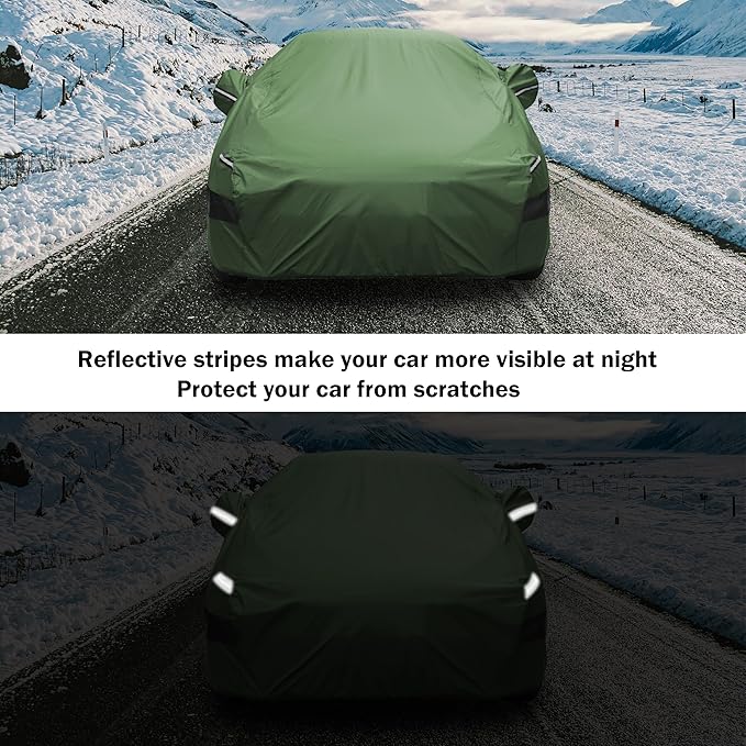 Heavy Duty Outdoor Car Cover Compatible with 2020-2026 Tesla Model Y,Waterproof All Weather for Automobiles, Outdoor Full Cover Rain Sun UV Protection with Zipper Cotton