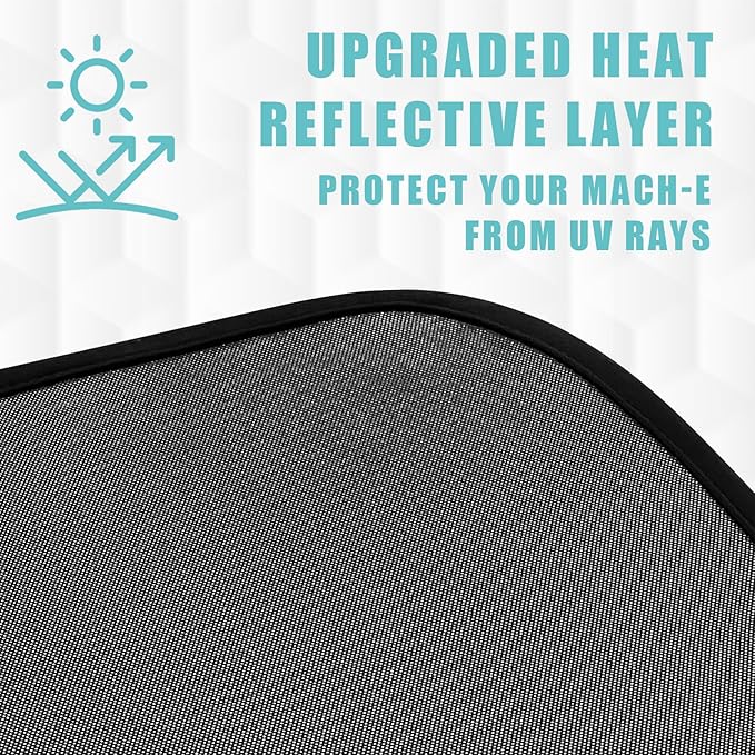 BestEvMod Foldable Roof Sunshade Compatible with Mustang Mach-E 2021-2026 Accessories Upgraded Heat Reflective Tech Accessories,Sunroof Reflective Cover Blocks Glare Blocks UV Ray (Black)