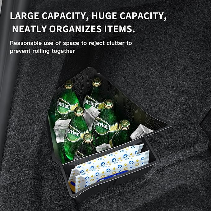 2PCS for 2025 2026 Tesla Model Y Juniper Trunk Organizer Trunk Storage Bins with Lid TPE Waterproof Trunk Storage Box for Model Y Juniper Interior Accessories