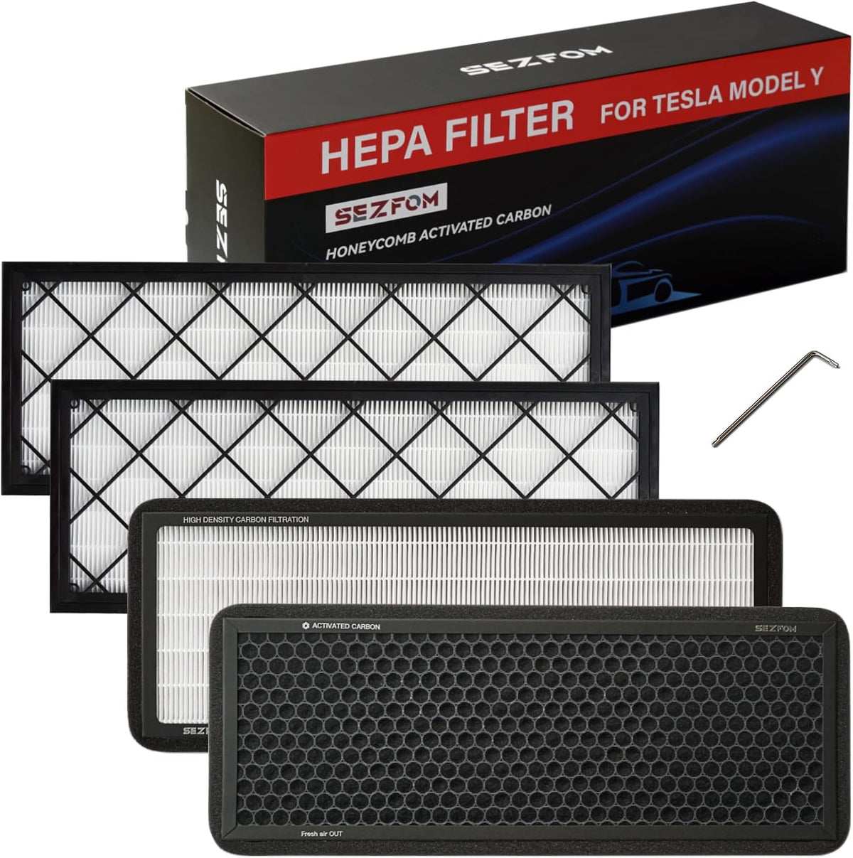 Front Trunk Hepa Filters Kit for Tesla Model Y (2022-2026) 4-Pack