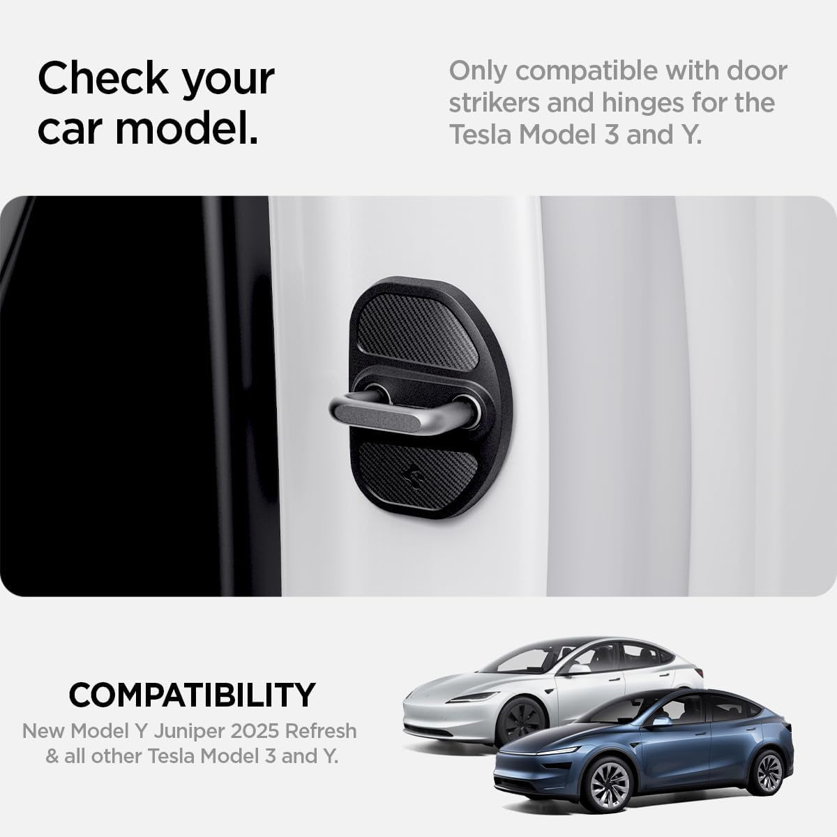 Door Striker and Hinge Door Cover for All Tesla Model Y and 3