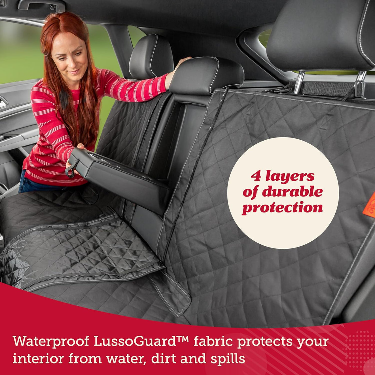 Dog Car Seat Cover - Waterproof Non-Slip Car Back Seat Protector - Rear Car Seat Cover for Dogs - Universal Fit for Sedans Trucks Suvs - Scratchproof Backseat Car Cover - Machine Washable