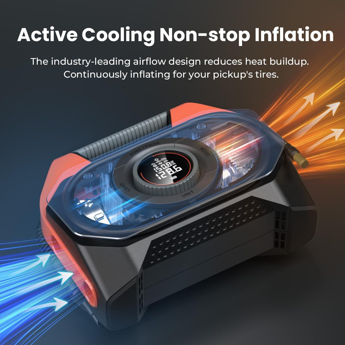 VORTEX S6 Tire Inflator Portable Air Compressor, Cordless Air Pump