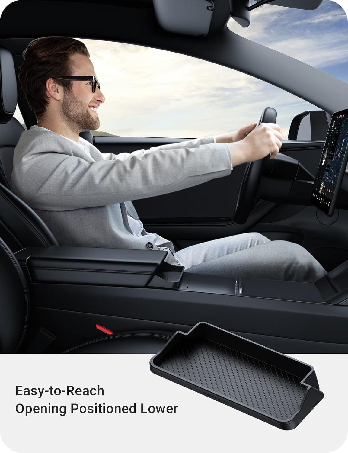 Center Console Sunglasses Holder for 2026 Tesla Model Y/Yl/Model 3