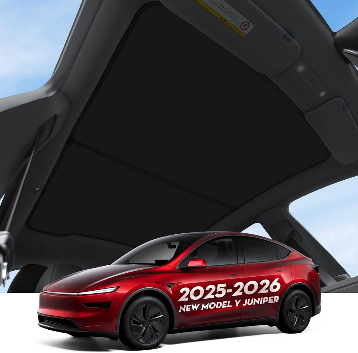 Roof Sunshade for Tesla Model Y Juniper 2026, Upgraded [Sag-Free]