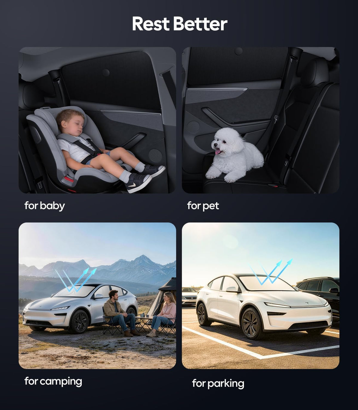 2026 8PC Full Set Window Sunshade for Tesla Model Y Juniper 2025-2026