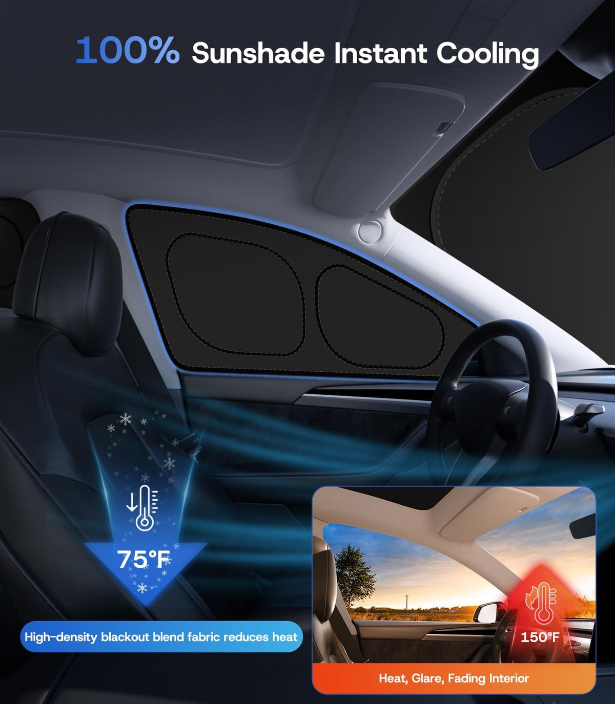 Side Window Sunshades for Tesla Model Y Juniper 2025-2026, 8 PCS