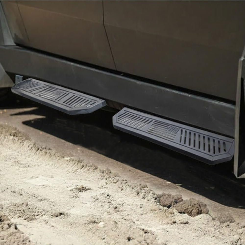 4Pcs Running Boards Fit for Tesla Cybertruck, Upgrade 800Lbs Load Capacity, Heavy-Duty Carbon Steel Side Steps for Cybertruck 2024 2025, with Brackets (Matte Black)