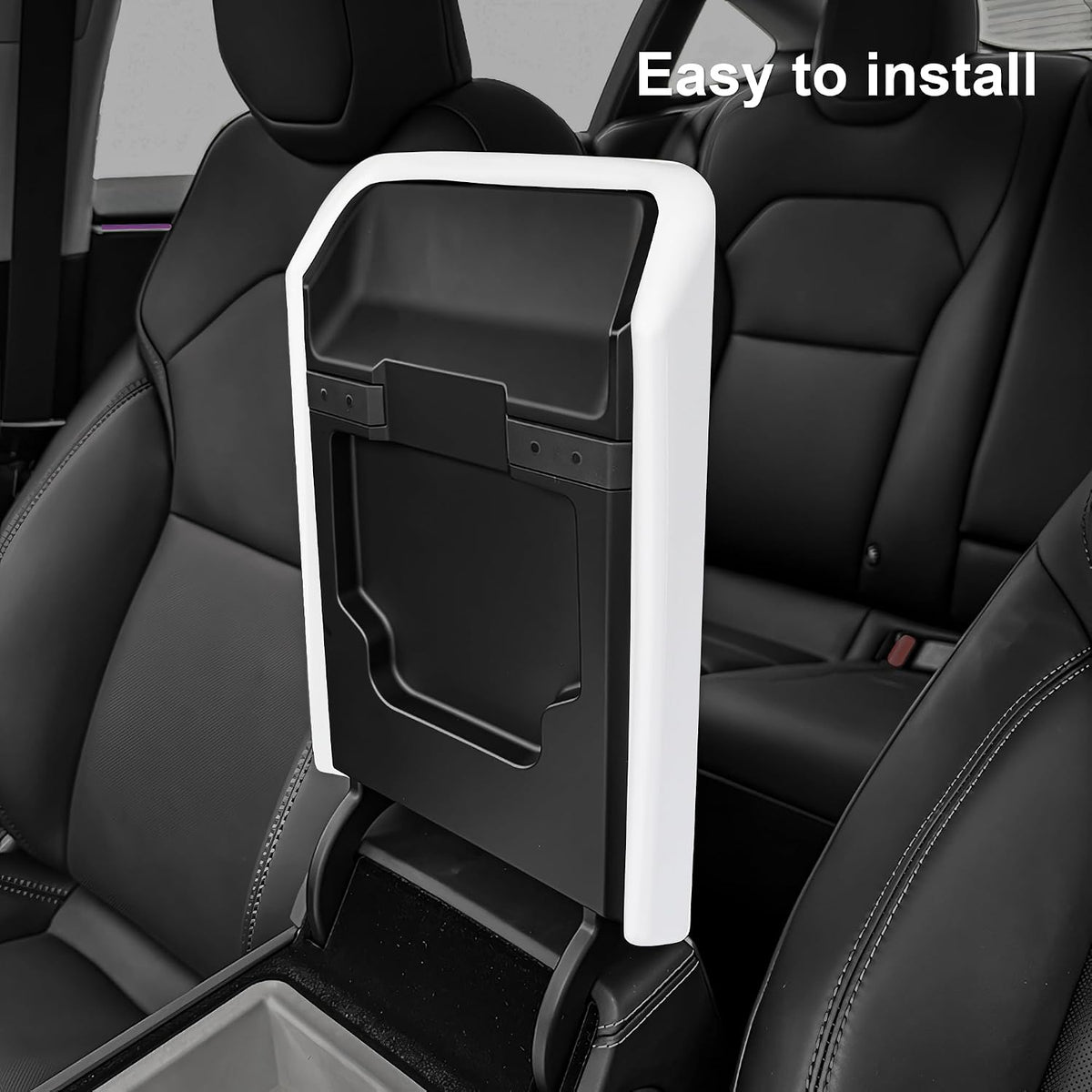 Center Console Armrest Cover Designed for Tesla Model 3 Highland 2024-2026 and Model Y Juniper 2026 Refresh,Non-Slip Designed with EZ Snap on Install-White